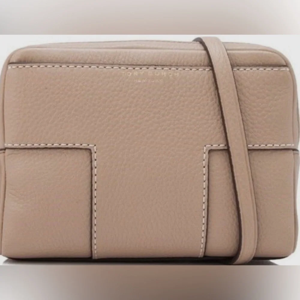 Tory Burch Taupe Leather Crossbody Bag